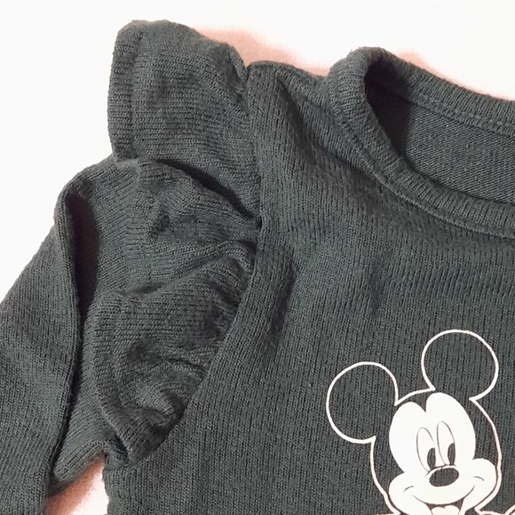 DISNEY JUMPING BEAN Mickie Minnie Mouse Green Romper Ruffle One Piece Bodysuit 3 - Picture 3 of 5